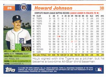 2005 Topps Retired Signature Edition #26 Howard Johnson Back