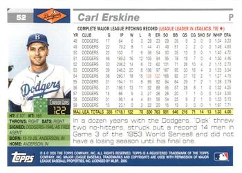 2005 Topps Retired Signature Edition #52 Carl Erskine Back