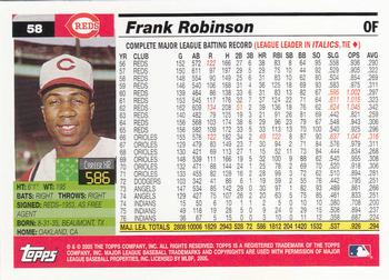 2005 Topps Retired Signature Edition #58 Frank Robinson Back