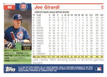 2005 Topps Retired Signature Edition #60 Joe Girardi Back