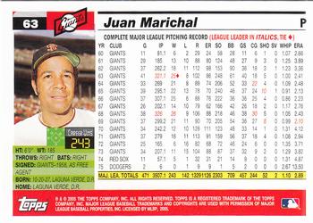 2005 Topps Retired Signature Edition #63 Juan Marichal Back