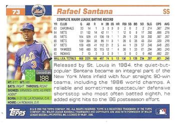 2005 Topps Retired Signature Edition #73 Rafael Santana Back
