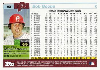 2005 Topps Retired Signature Edition #92 Bob Boone Back