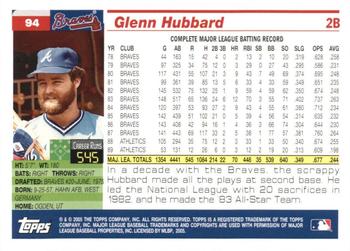 2005 Topps Retired Signature Edition #94 Glenn Hubbard Back