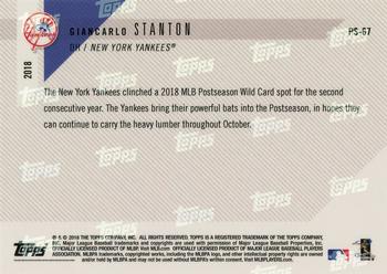 2018 Topps Now Postseason New York Yankees #PS-67 Giancarlo Stanton Back