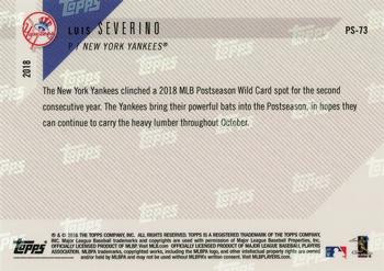 2018 Topps Now Postseason New York Yankees #PS-73 Luis Severino Back