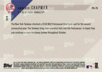 2018 Topps Now Postseason New York Yankees #PS-75 Aroldis Chapman Back