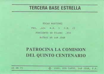 1989-90 BYN Puerto Rican Winter League Update #48 Edgar Martinez Back