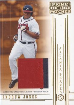 2005 Donruss Prime Patches - Materials Number Patch #7 Andruw Jones Front