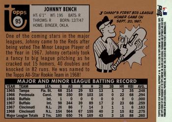 2005 Topps Rookie Cup - Reprints #18 Johnny Bench Back