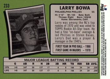 2005 Topps Rookie Cup - Reprints #23 Larry Bowa Back