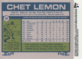 2005 Topps Rookie Cup - Reprints #37 Chet Lemon Back
