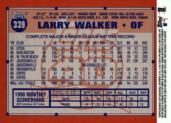 2005 Topps Rookie Cup - Reprints #74 Larry Walker Back