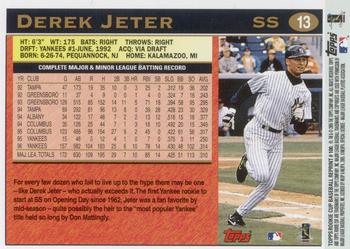 2005 Topps Rookie Cup - Reprints #100 Derek Jeter Back