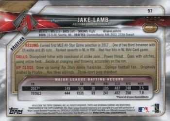 2018 Bowman Chrome - Gold Refractor #97 Jake Lamb Back