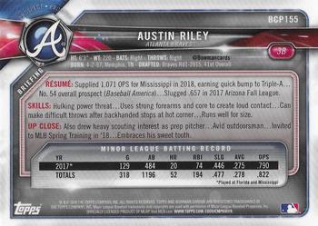 2018 Bowman Chrome - Prospects #BCP155 Austin Riley Back
