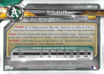 2018 Bowman Chrome - Prospects #BCP158 Nick Allen Back