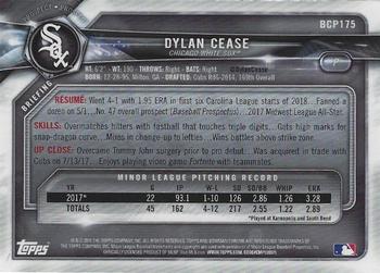 2018 Bowman Chrome - Prospects #BCP175 Dylan Cease Back
