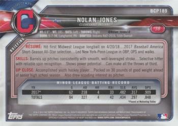 2018 Bowman Chrome - Prospects #BCP189 Nolan Jones Back