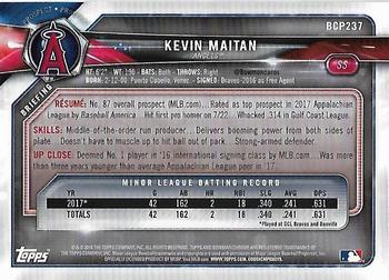 2018 Bowman Chrome - Prospects #BCP237 Kevin Maitan Back