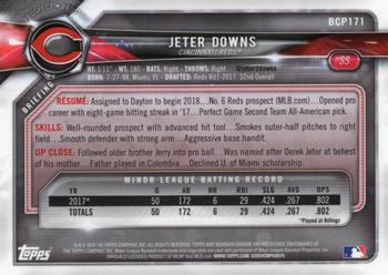 2018 Bowman Chrome - Prospects Purple Refractor #BCP171 Jeter Downs Back