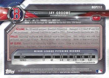 2018 Bowman Chrome - Prospects Purple Refractor #BCP212 Jay Groome Back