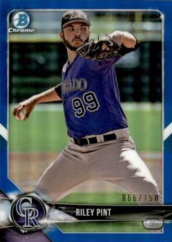 2018 Bowman Chrome - Prospects Blue Refractor #BCP219 Riley Pint Front