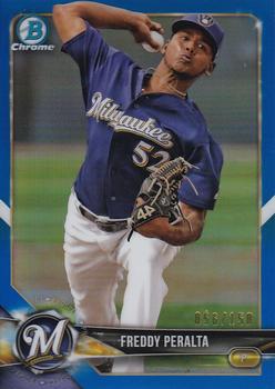 2018 Bowman Chrome - Prospects Blue Refractor #BCP221 Freddy Peralta Front