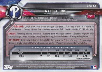 2018 Bowman Chrome - Prospects Autographs #CPA-KY Kyle Young Back