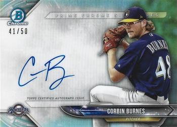 2018 Bowman Chrome - Prime Chrome Signatures #PCS-CB Corbin Burnes Front