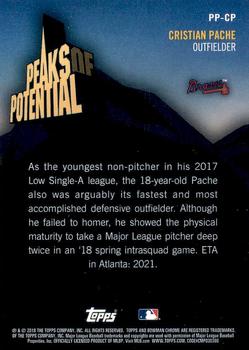 2018 Bowman Chrome - Peaks of Potential #PP-CP Cristian Pache Back