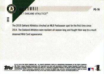 2018 Topps Now Postseason Oakland Athletics #PS-78 Jed Lowrie Back
