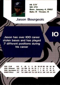 2007 Charlotte Knights Team Issue #4 Jason Bourgeois Back