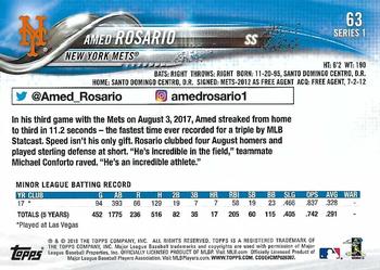2018 Topps - All-Star Game #63 Amed Rosario Back