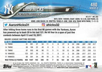 2018 Topps - All-Star Game #480 Aaron Hicks Back