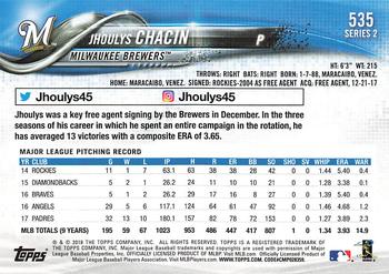 2018 Topps - All-Star Game #535 Jhoulys Chacin Back