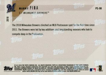 2018 Topps Now Postseason Milwaukee Brewers #PS-98 Manny Pina Back