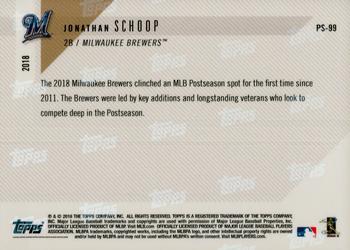 2018 Topps Now Postseason Milwaukee Brewers #PS-99 Jonathan Schoop Back