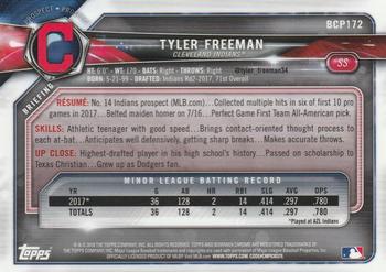2018 Bowman Chrome - Prospects Purple Shimmer Refractor #BCP172 Tyler Freeman Back