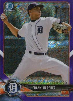2018 Bowman Chrome - Prospects Purple Shimmer Refractor #BCP185 Franklin Perez Front
