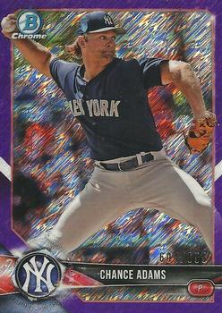 2018 Bowman Chrome - Prospects Purple Shimmer Refractor #BCP208 Chance Adams Front