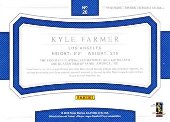 2018 Panini National Treasures - Holo Silver #20 Kyle Farmer Back