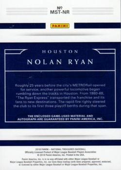 2018 Panini National Treasures - Material Signature Treasures Holo Gold #MST-NR Nolan Ryan Back