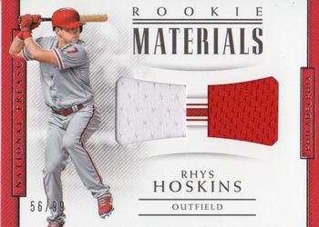 2018 Panini National Treasures - Rookie Dual Materials #RM-RH Rhys Hoskins Front