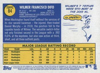 2019 Topps Heritage #84 Wilmer Difo Back