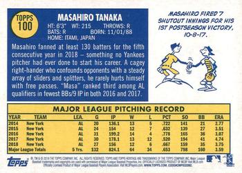 2019 Topps Heritage #100 Masahiro Tanaka Back