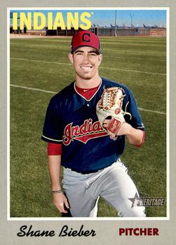 2019 Topps Heritage #112 Shane Bieber Front