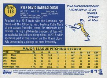 2019 Topps Heritage #118 Kyle Barraclough Back