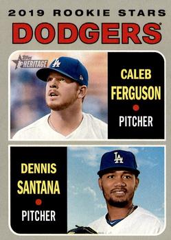 2019 Topps Heritage #131 Dodgers 2019 Rookie Stars (Caleb Ferguson / Dennis Santana) Front