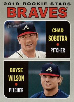 2019 Topps Heritage #172 Braves 2019 Rookie Stars (Chad Sobotka / Bryse Wilson) Front